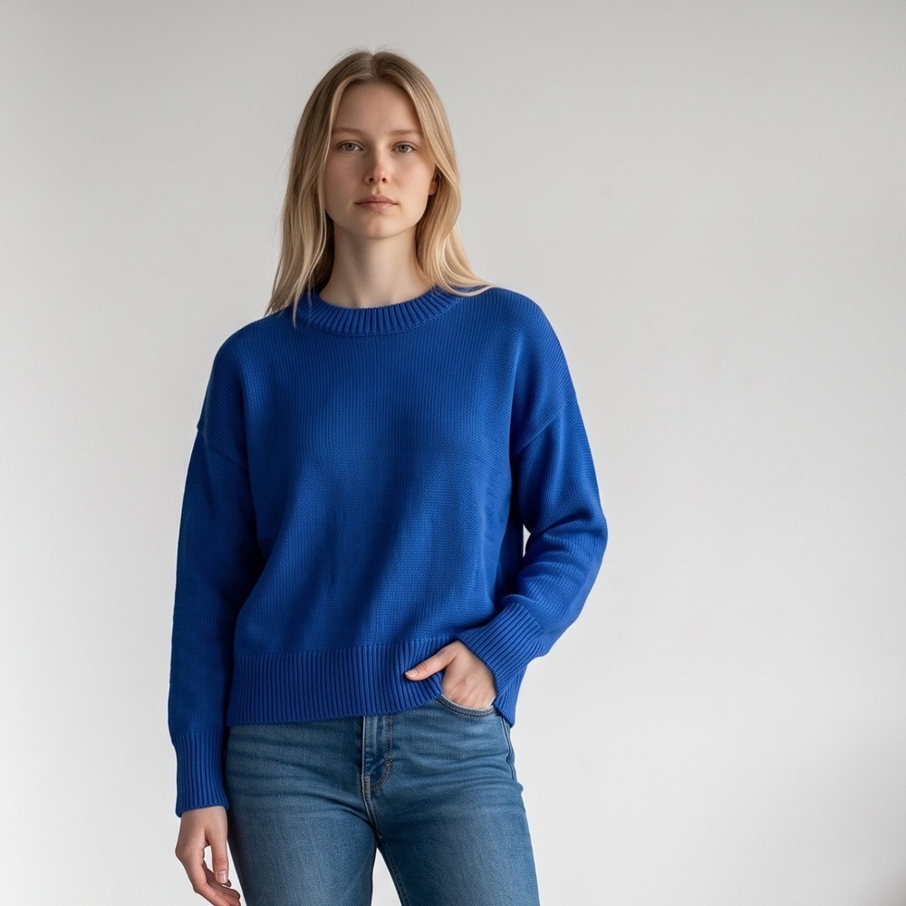 Banana Republic Royal Blue Crewneck Knit Sweater Pullover Women's size Small